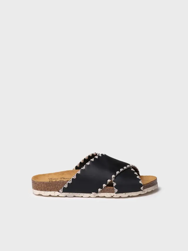TONI PONS GRIT-PE sandale cuir noir brides croisées