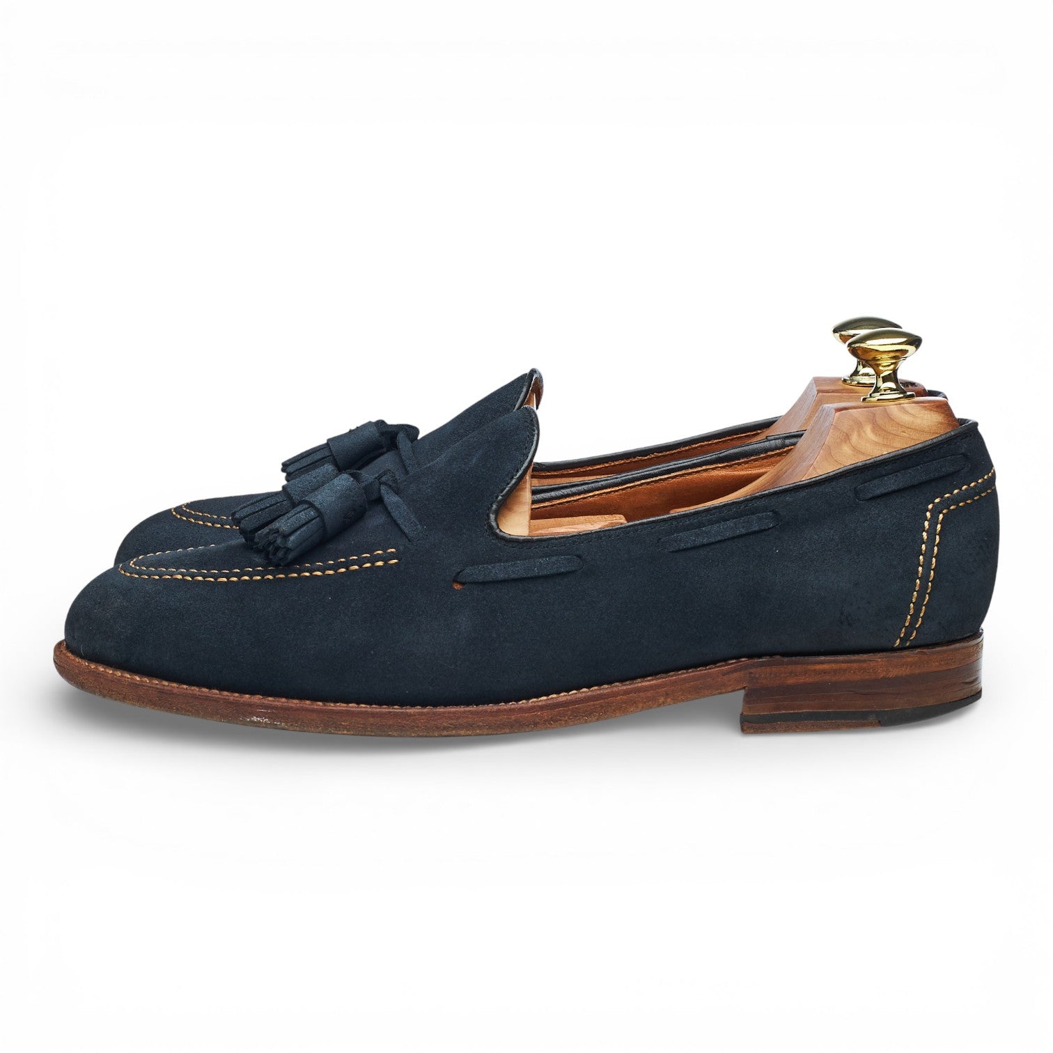 Alden 09188 mocassins daim bleu marine UK 7.5