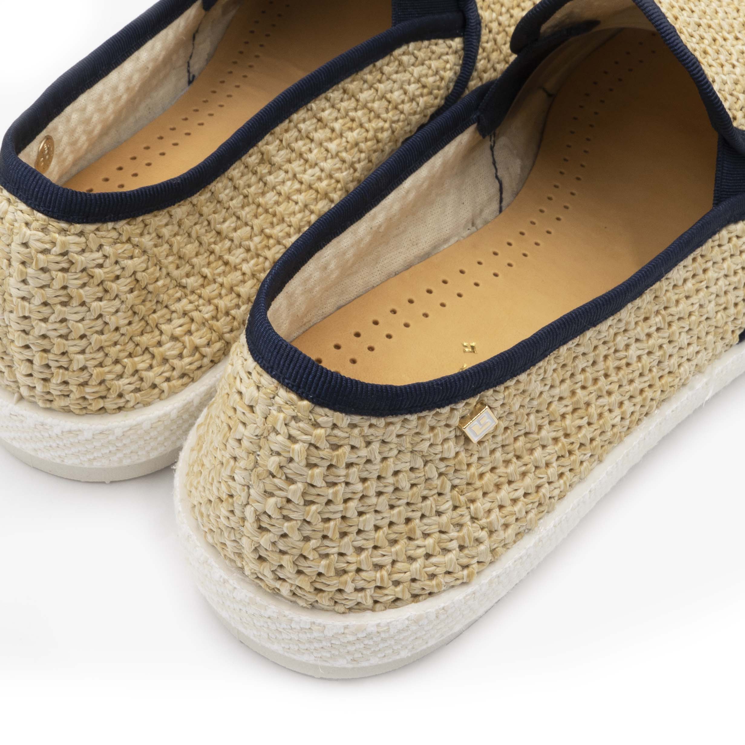 Rivieras Classic Nudude Biais espadrilles marine raphia