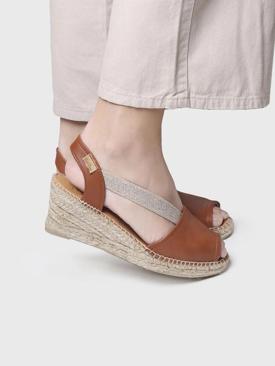 Toni Pons Teide-P espadrille cuir compensée 6 cm