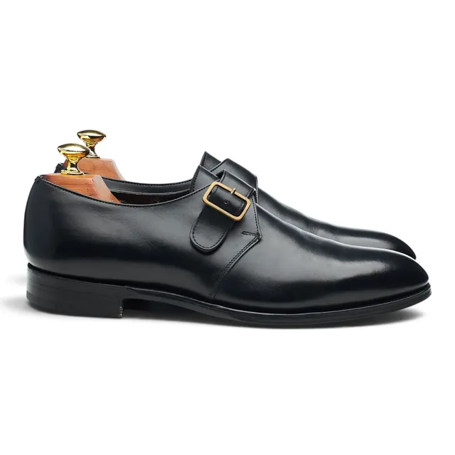 Edward Green Troon monk cuir noir 7.5 UK