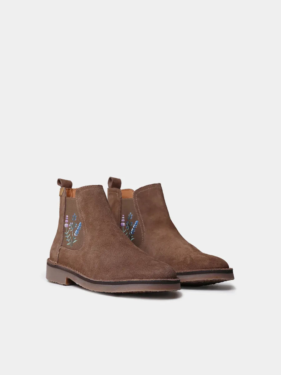 Toni Pons Bisbal bottine daim broderie florale