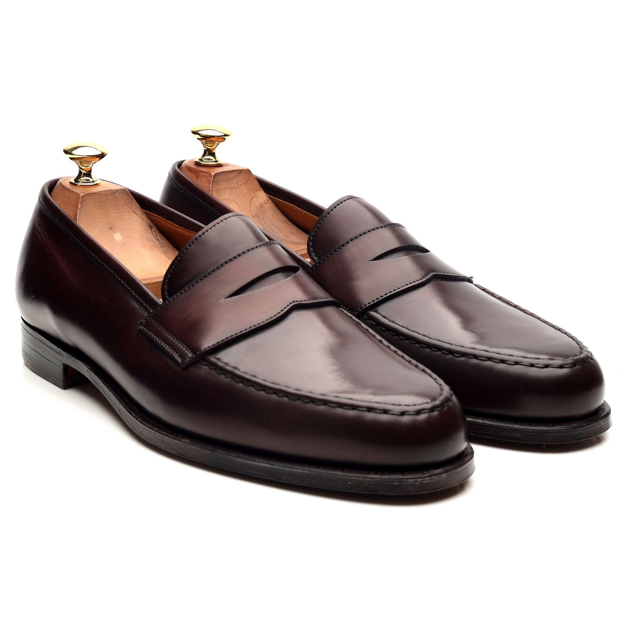 Crockett & Jones Boston mocassin cuir bordeaux UK 9,5