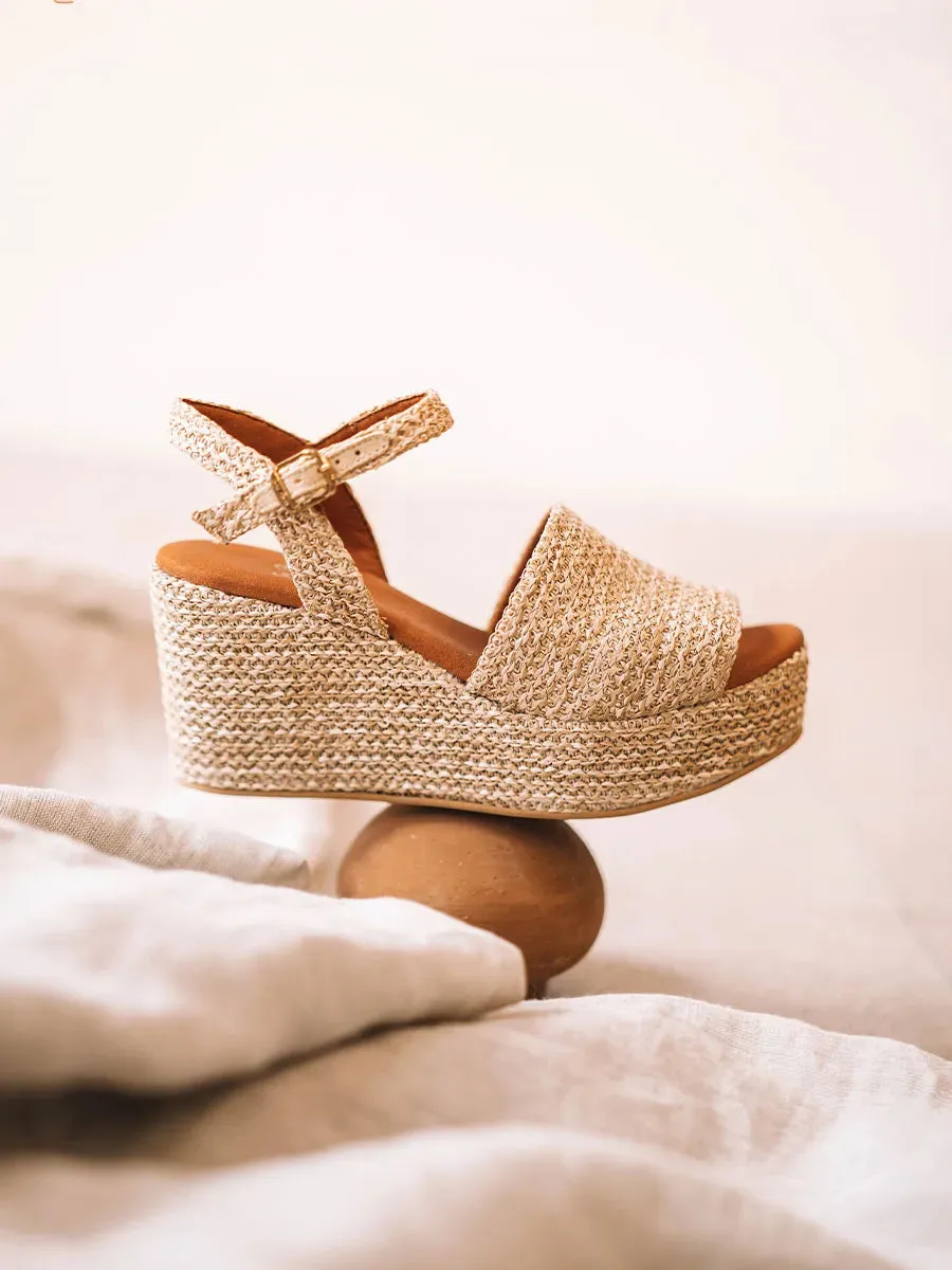 Toni Pons Tulia espadrille raphia talon 8 cm