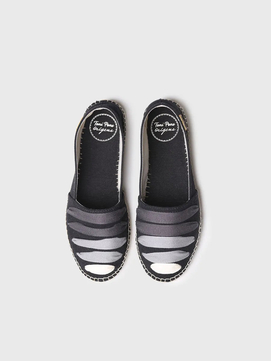 Toni Pons ROSE-NE espadrille noire rubans vegan