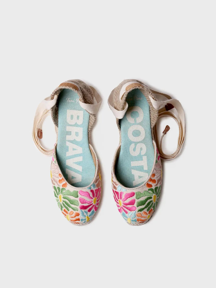 Toni Pons Castell espadrille rubans broderie multicolore