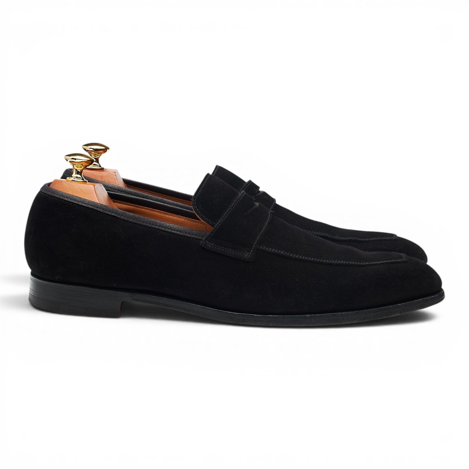 Crockett & Jones Merton mocassins daim noir UK 9.5