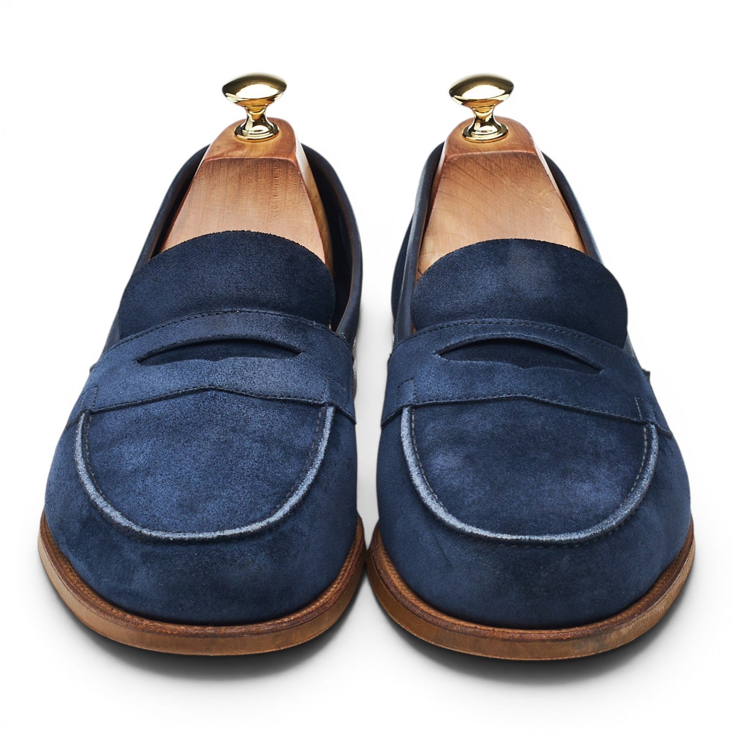 Edward Green Duke mocassin daim bleu marine UK 9.5