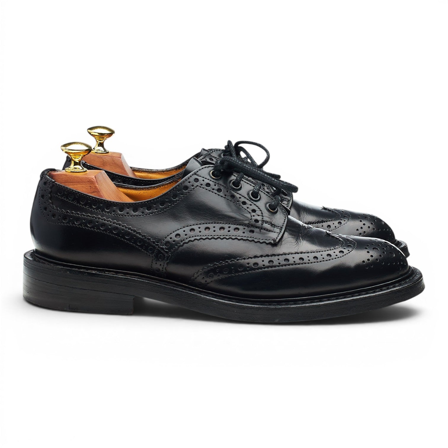 Tricker's Bourton derbys cuir noir UK 7