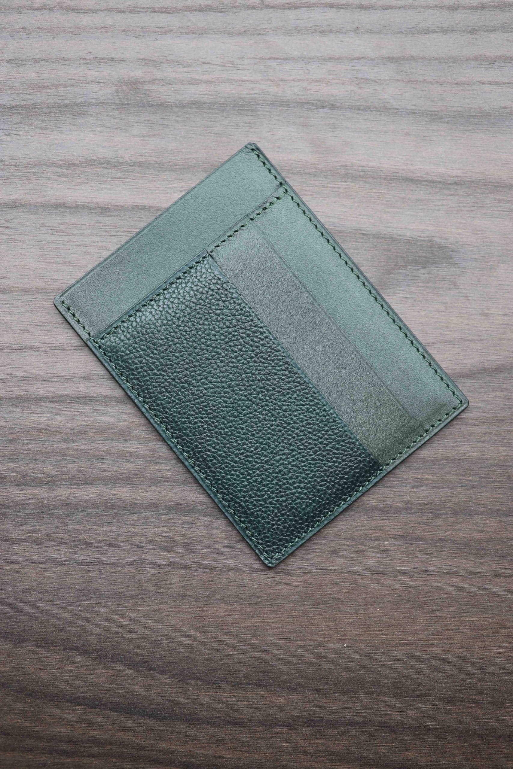 Malfroid porte-cartes cuir vert racing green