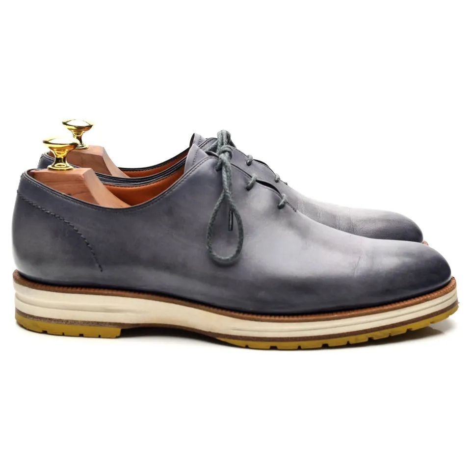 Berluti Alessio oxford cuir bleu patiné UK 7
