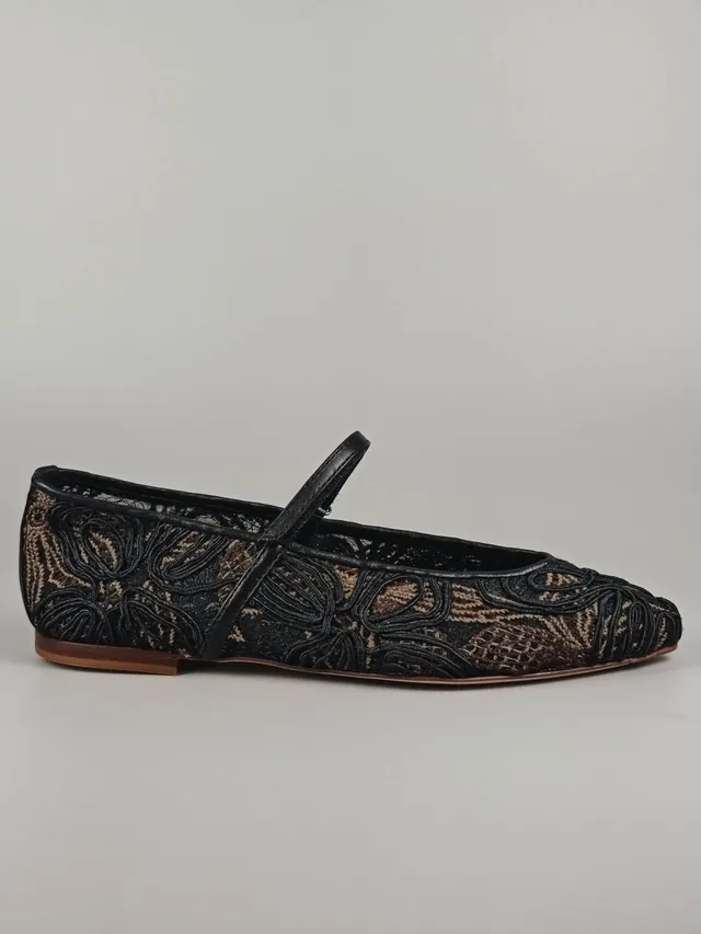 Lorena Paggi Margota ballerines tissu noir