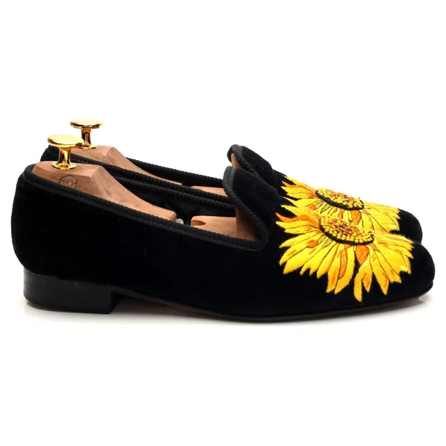 Crockett & Jones Sunflower pantoufles velours noir UK 5
