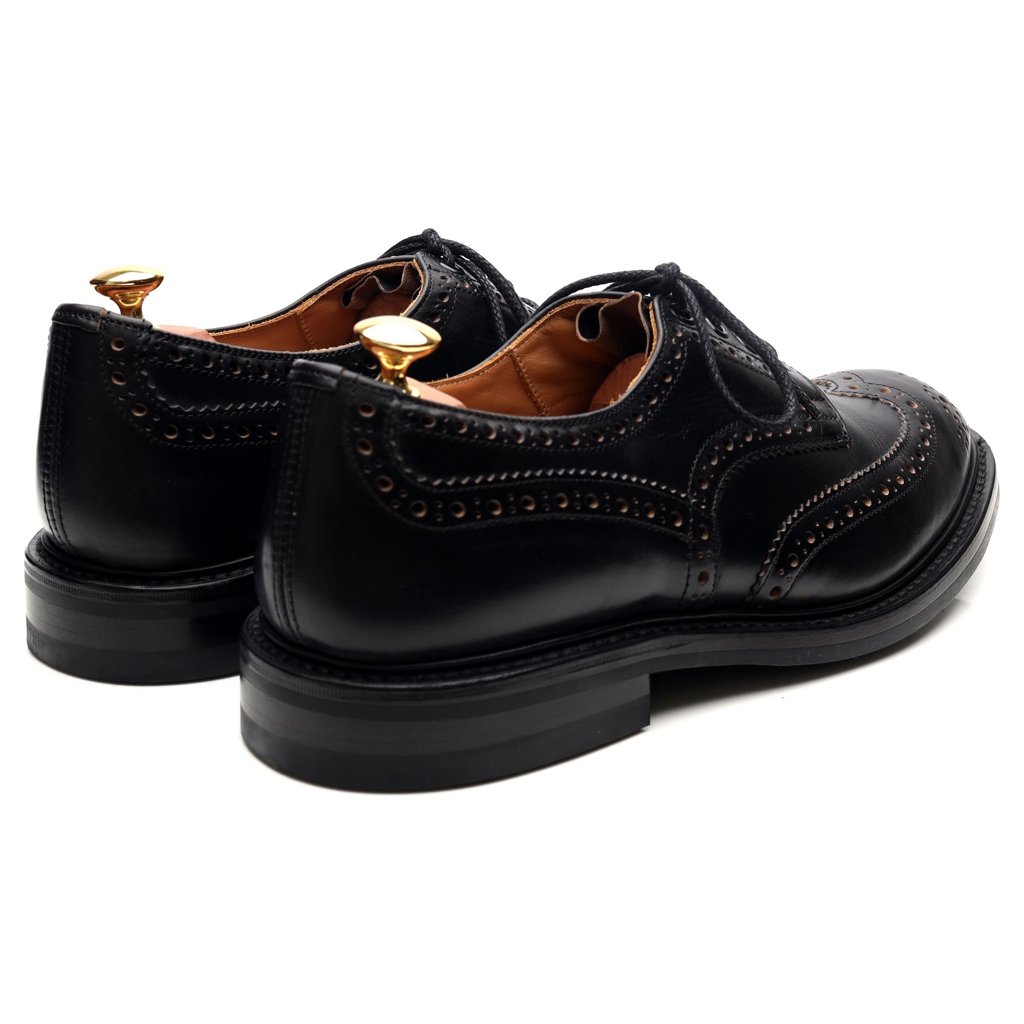 Tricker's Bourton derbies brogues cuir noir UK 9.5