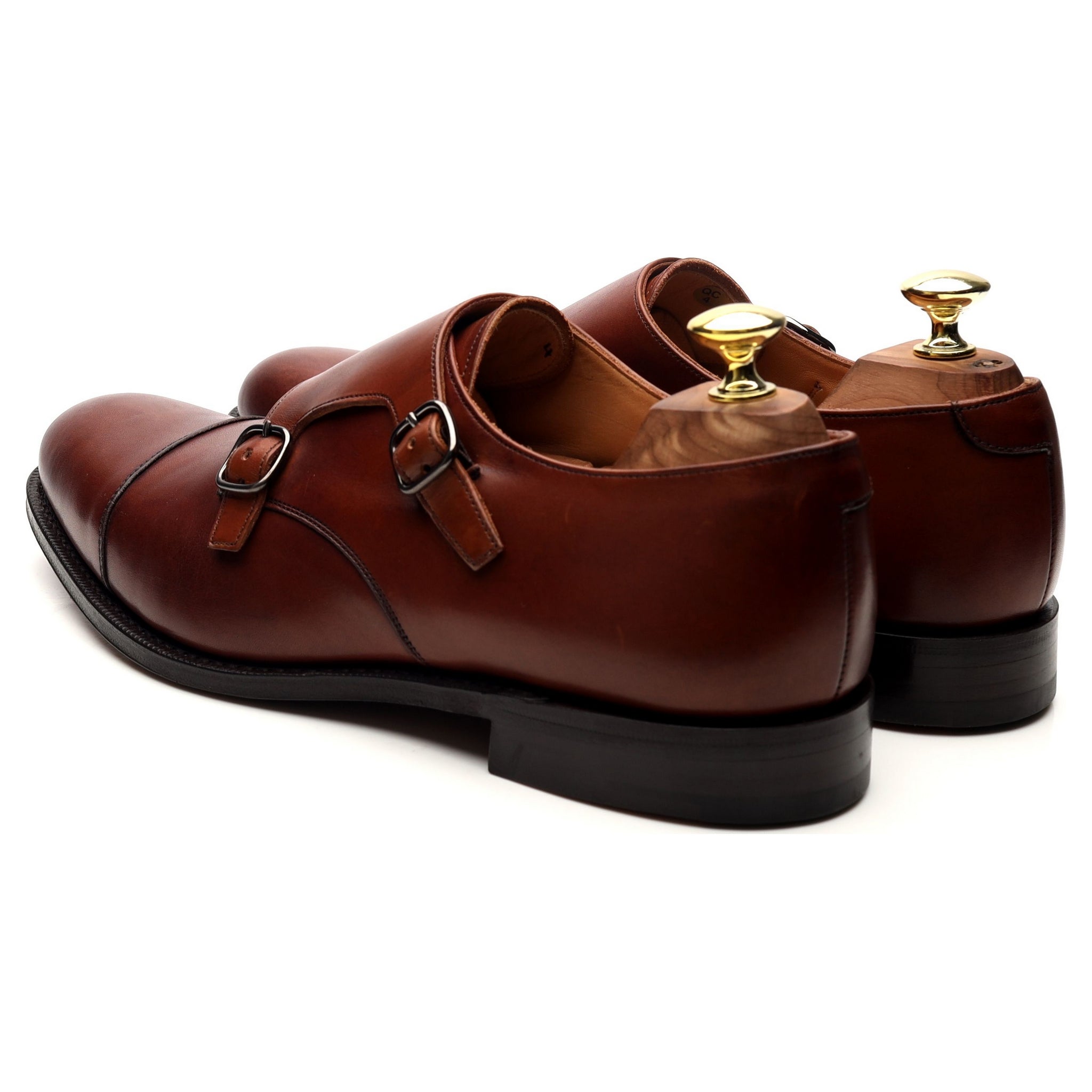 Church's Detroit chaussures monk cuir marron UK 7 double boucle