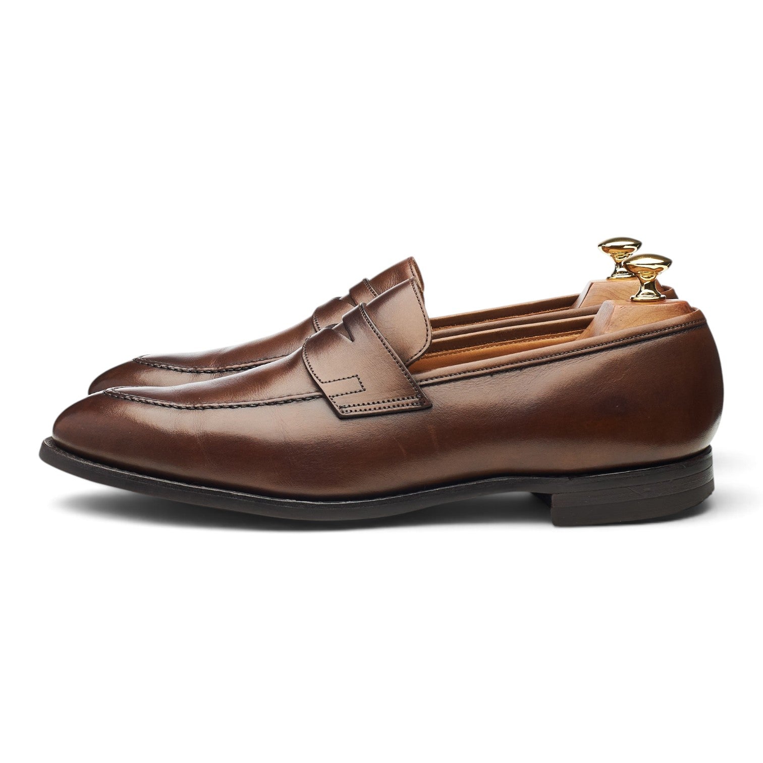 Crockett & Jones Sydney mocassins cuir marron UK 9.5 semelle gomme