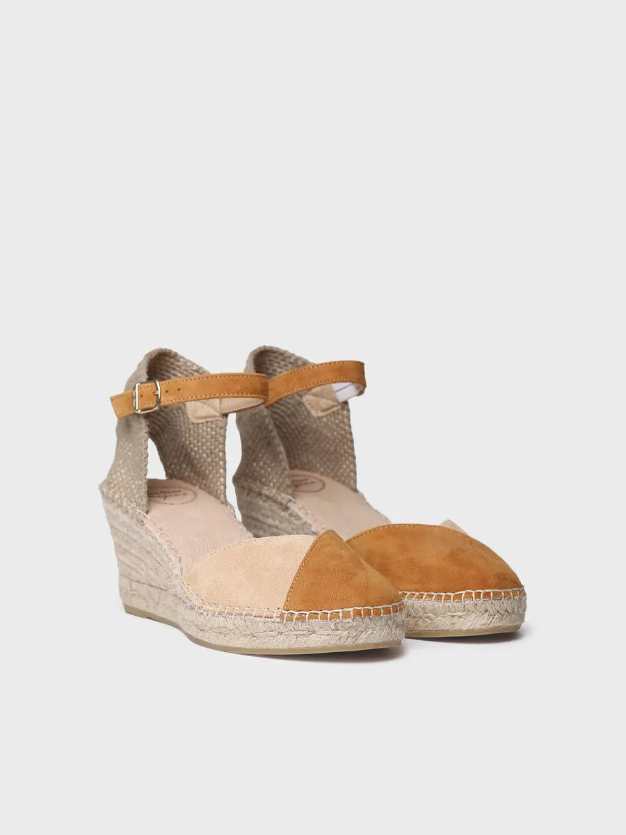 Toni Pons Beral espadrille compensée daim bicolore 7 cm