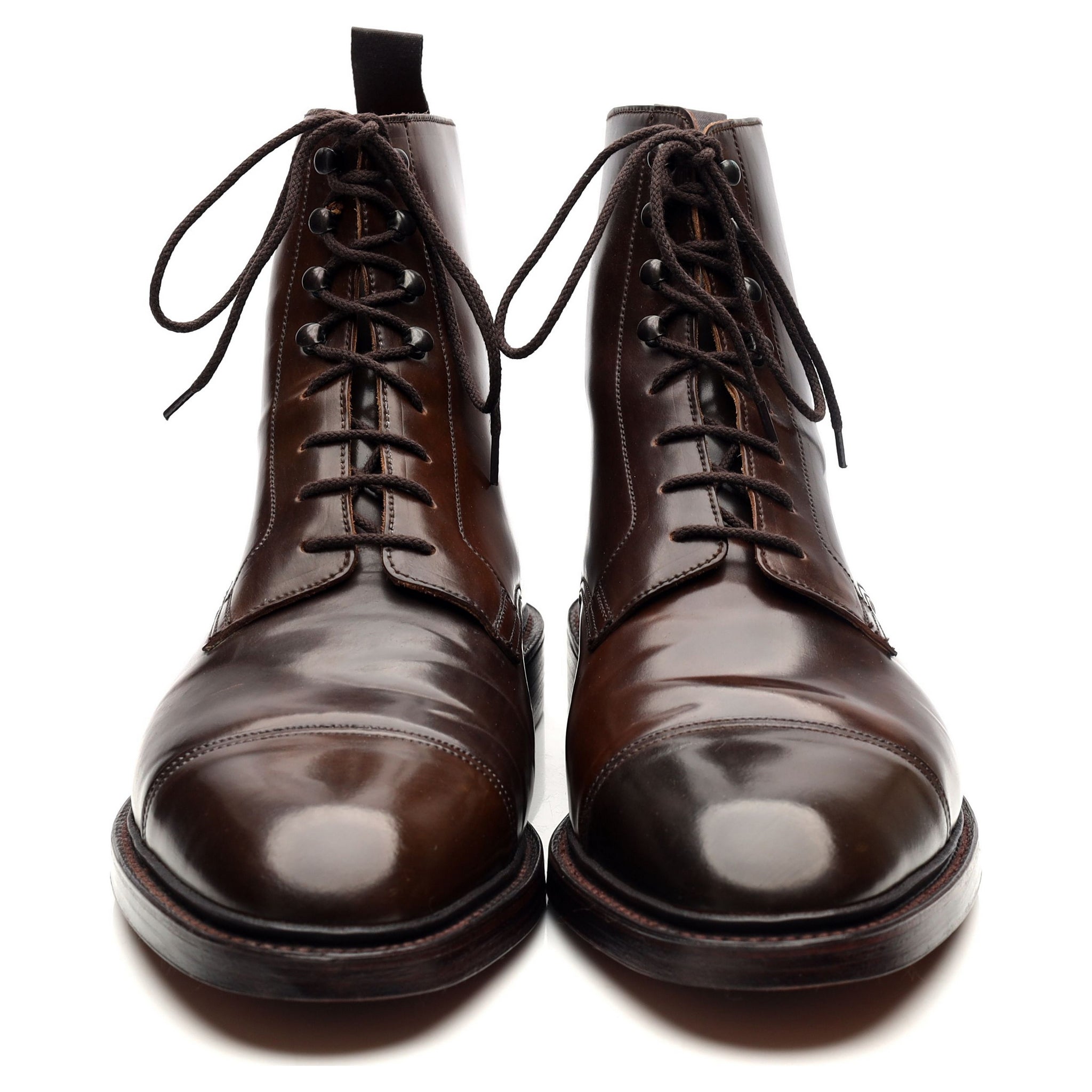 Crockett & Jones Harlech boots cuir cordovan marron UK 11