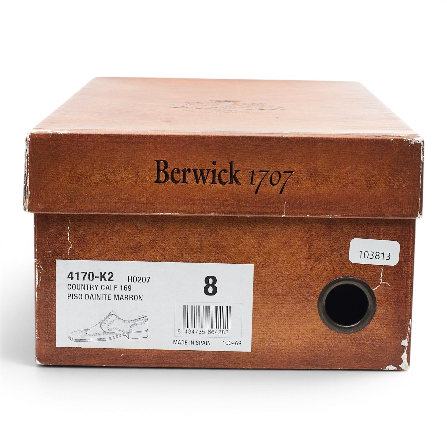 Berwick 4170 derby brogue cuir marron UK 8 grainé