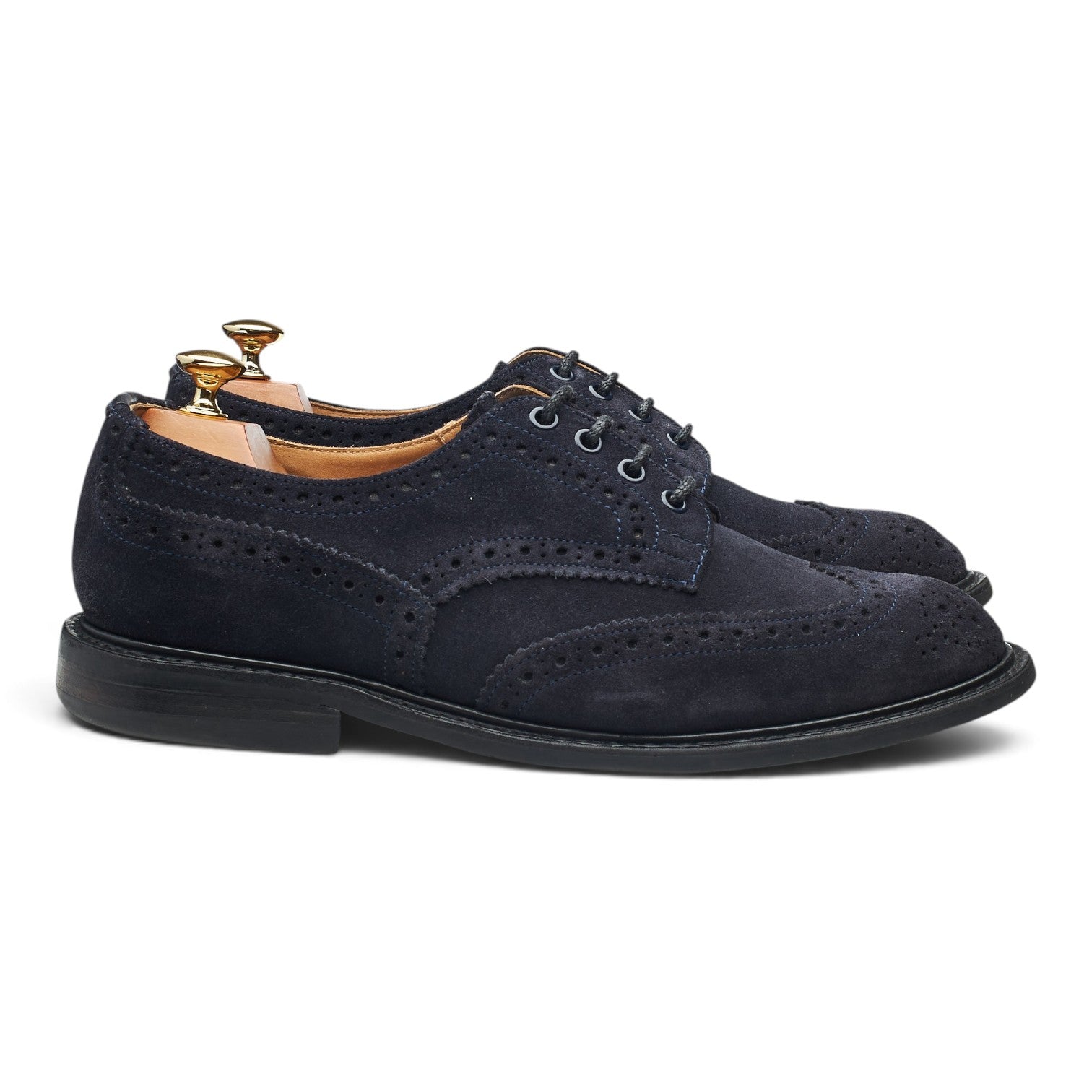 Tricker's Bourton derby brogue suède bleu marine UK 9
