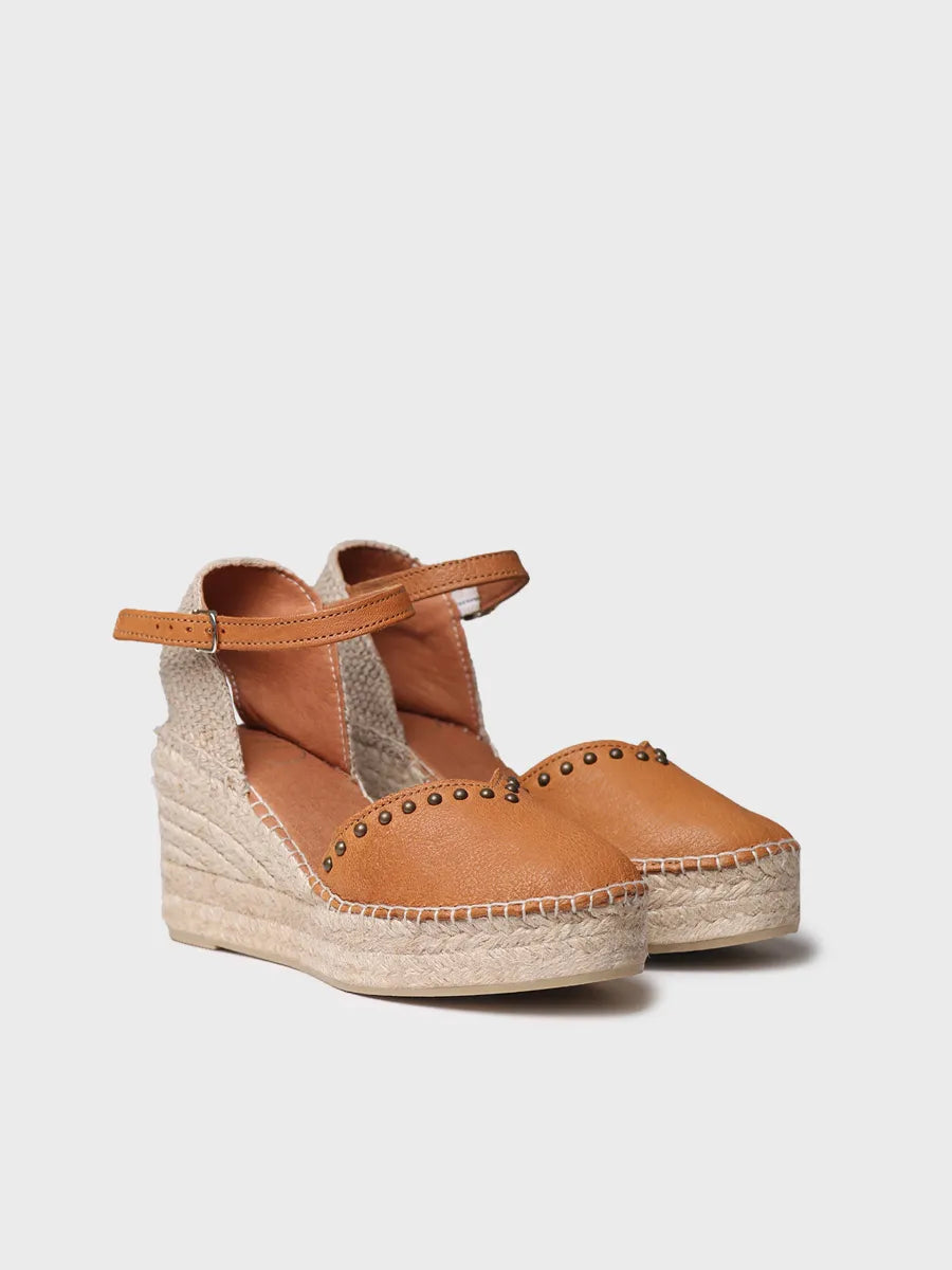 Toni Pons Manila espadrille compensée cuir cloutée