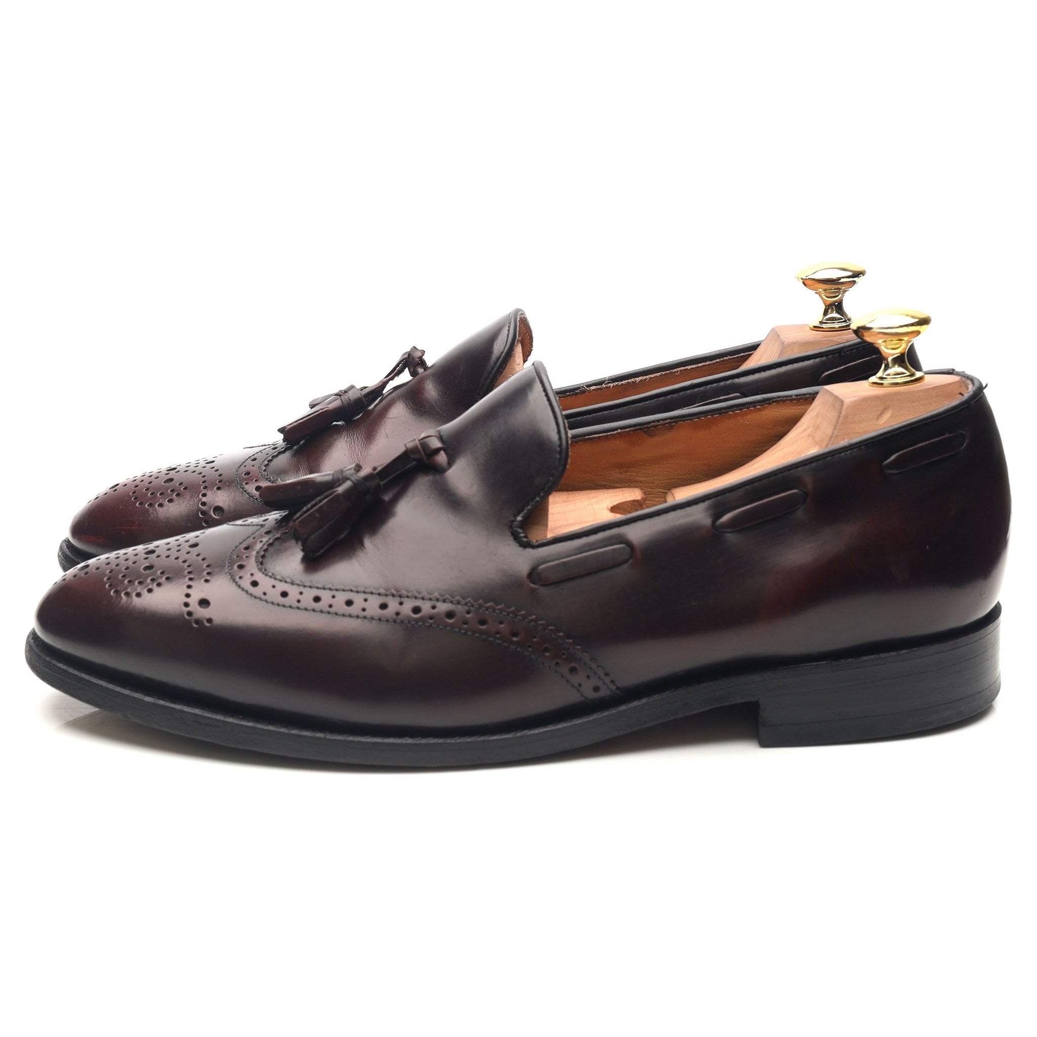 Barker Clive mocassins glands cuir bordeaux UK 8 F brogué