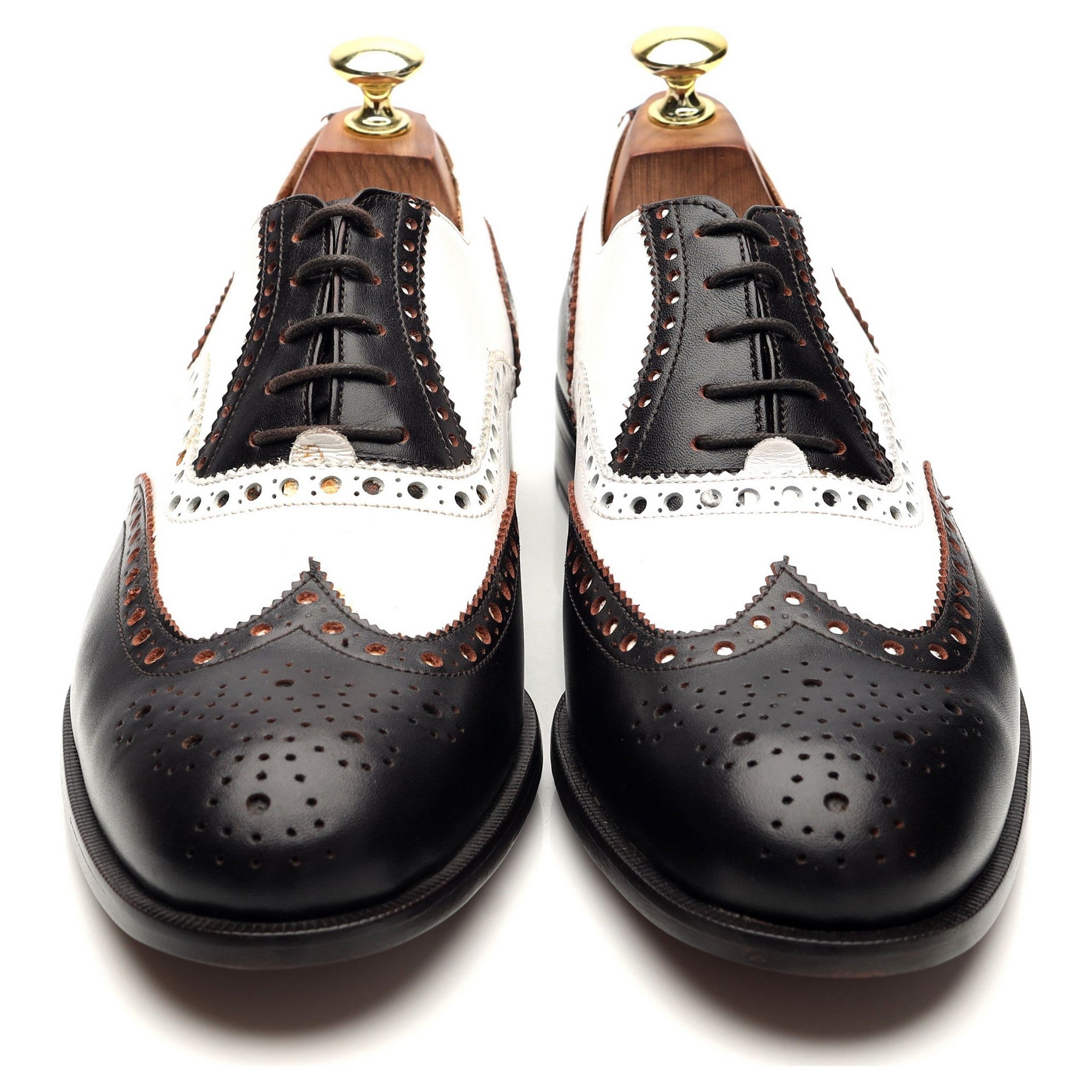 Shipton & Heneage Astaire richelieu cuir noir blanc 7.5
