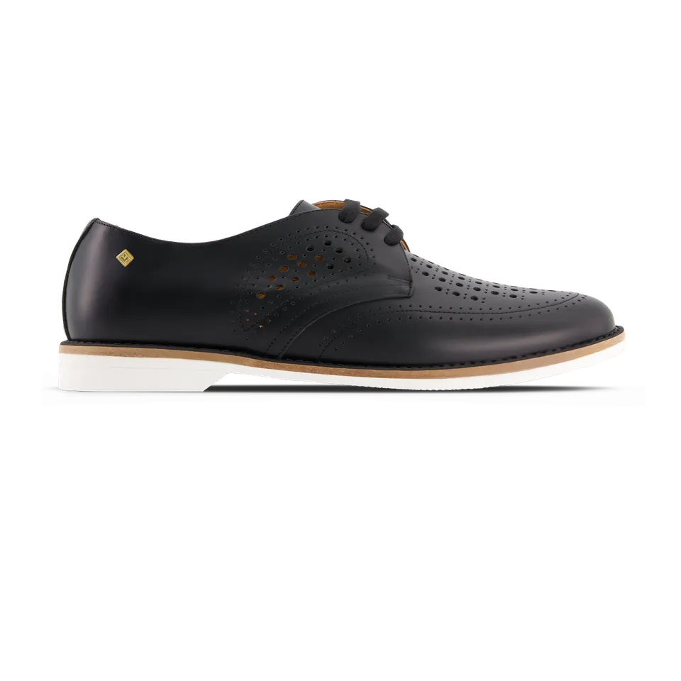Rivieras 6100 derby cuir écru perforé
