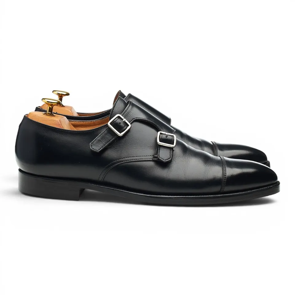 Crockett & Jones Lowndes monk cuir noir UK 8 boucles