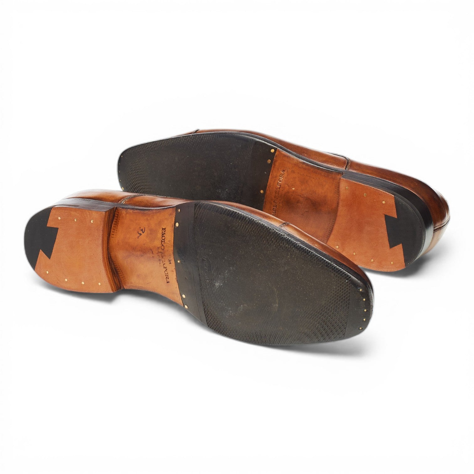 Paolo Scafora derby cuir marron bout droit UK 8