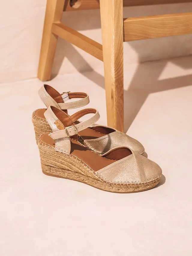 Toni Pons Bianca-As espadrilles compensées cuir champagne