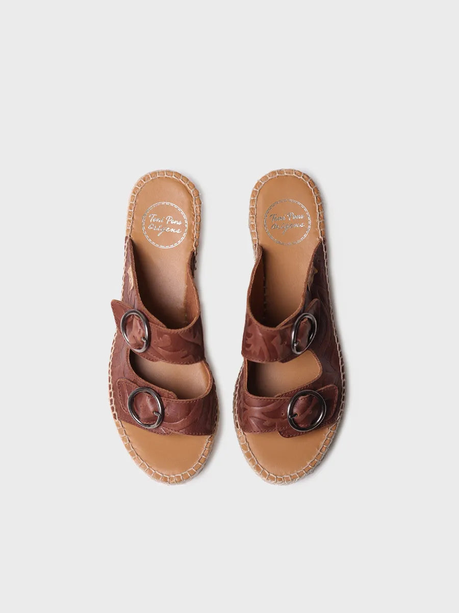 Toni Pons Idoia espadrilles mules cuir talon 7 cm