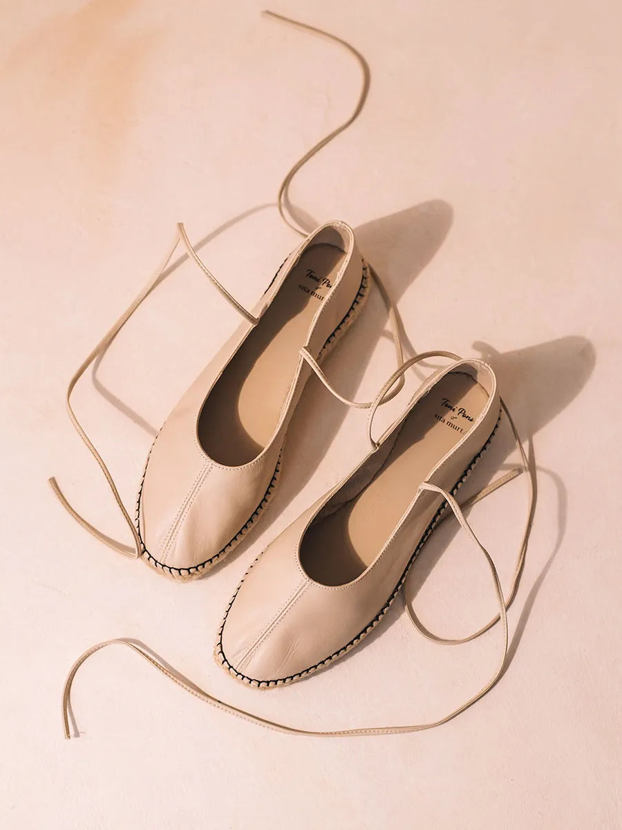 Toni Pons Dameta ballerine cuir femme rubans