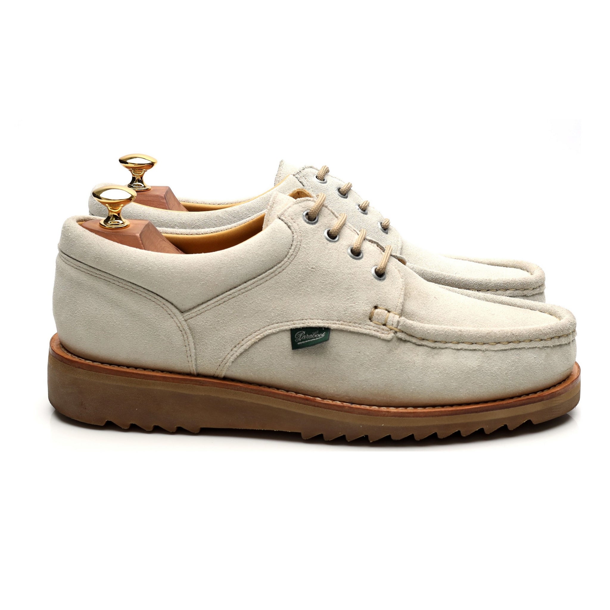 Paraboot Thiers chaussure bateau suède crème UK 9