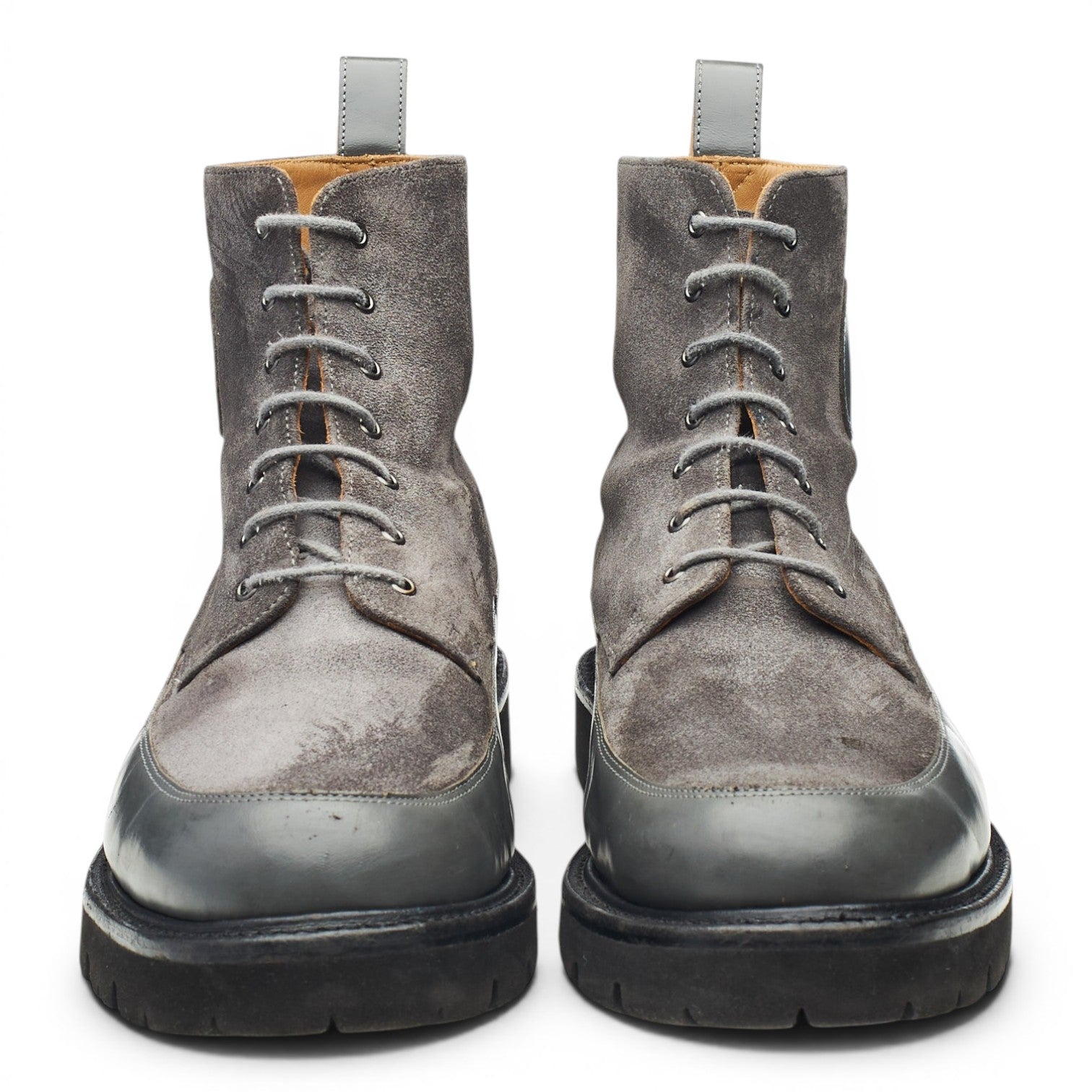 Grenson Anton boots derby suède gris UK 10