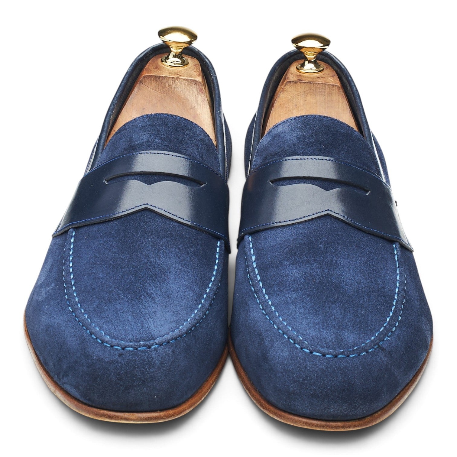 Barker Penny mocassins suède bleu marine UK 11