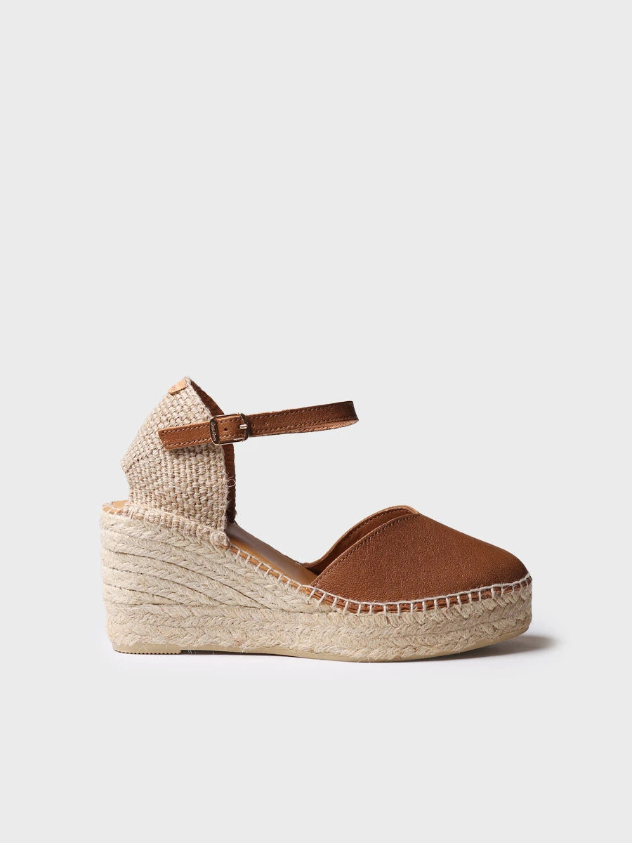 Toni Pons Magda-P espadrille compensée cuir 7,5 cm