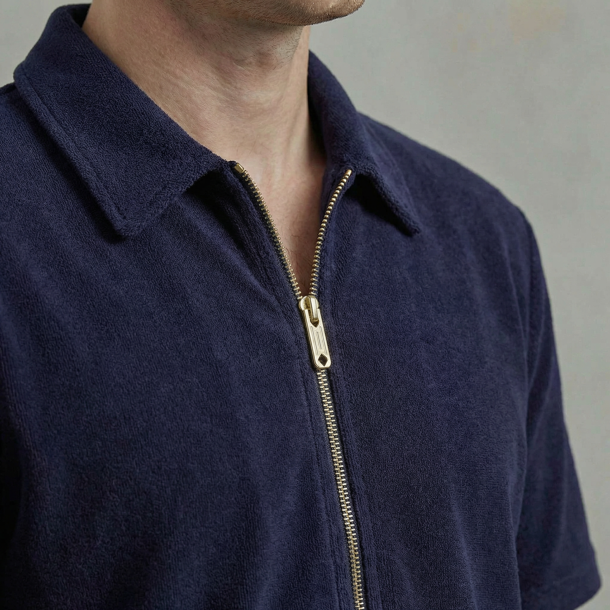 Rivieras Argelès blouson éponge marine zippé