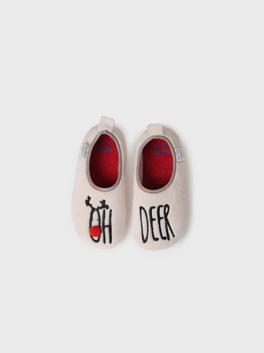 Toni Pons Lux-DR chaussons enfant fourrure crudo