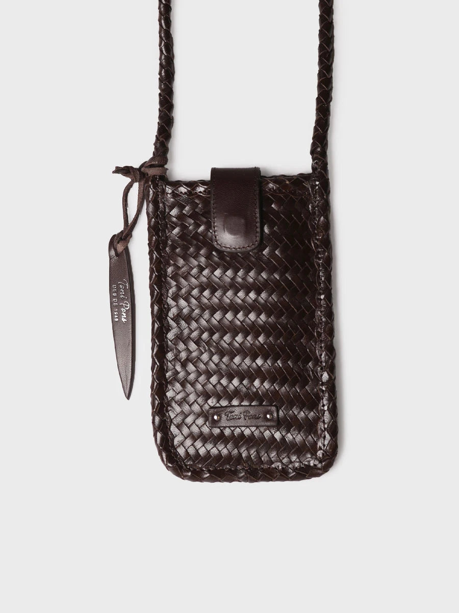 Toni Pons Gelsa pochette téléphone cuir tressé