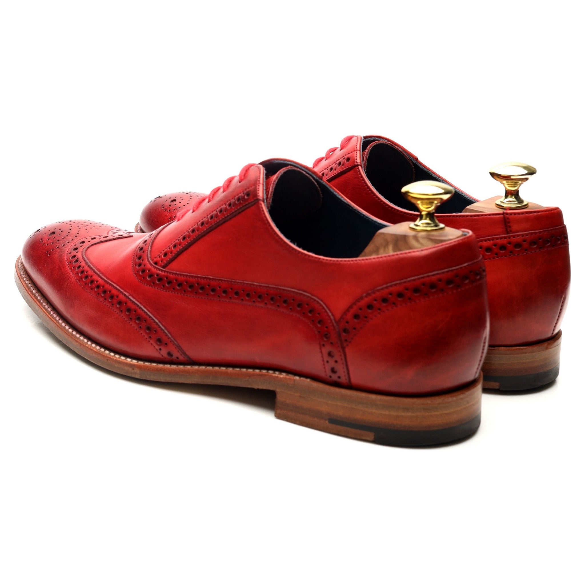 Barker Valiant richelieu brogue cuir rouge UK 7,5