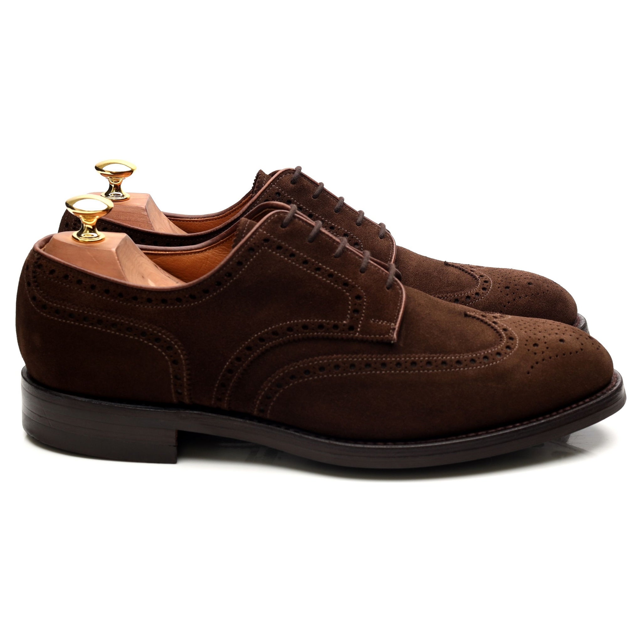 Crockett & Jones Cardiff derbies daim marron UK 9