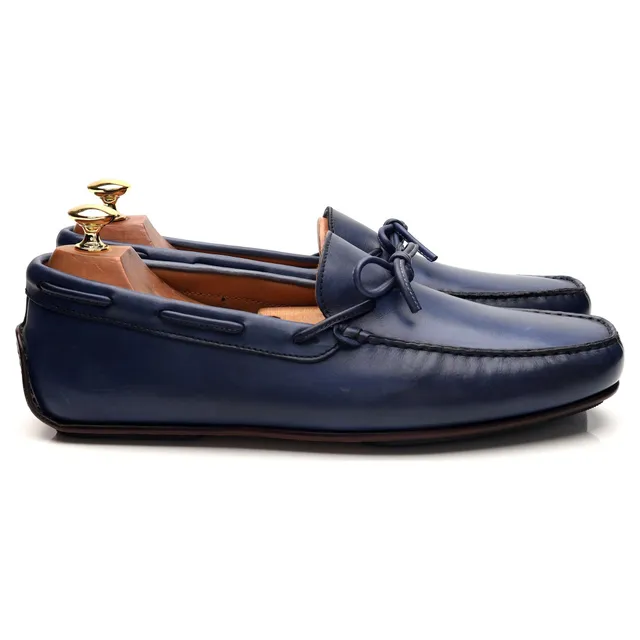 Carmina 80802 mocassins conduite cuir bleu marine UK 9