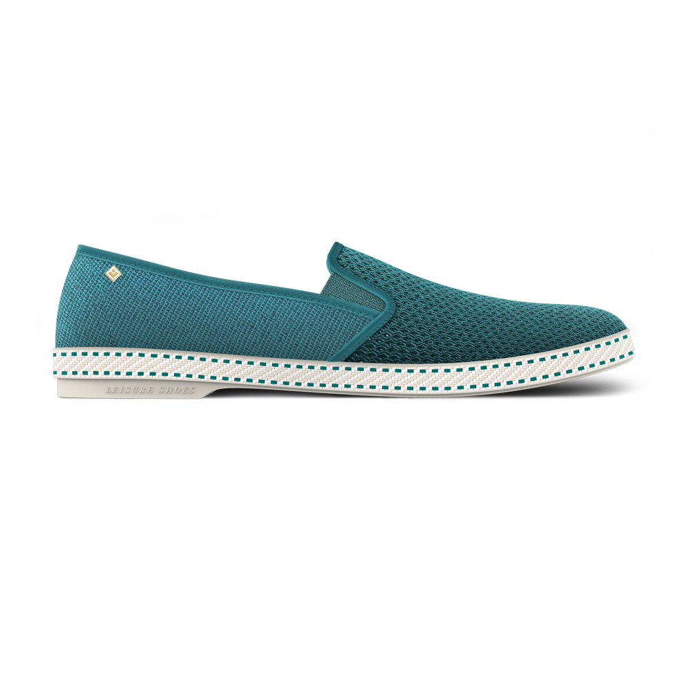 Rivieras Classic Toile Filet espadrilles aqua coton