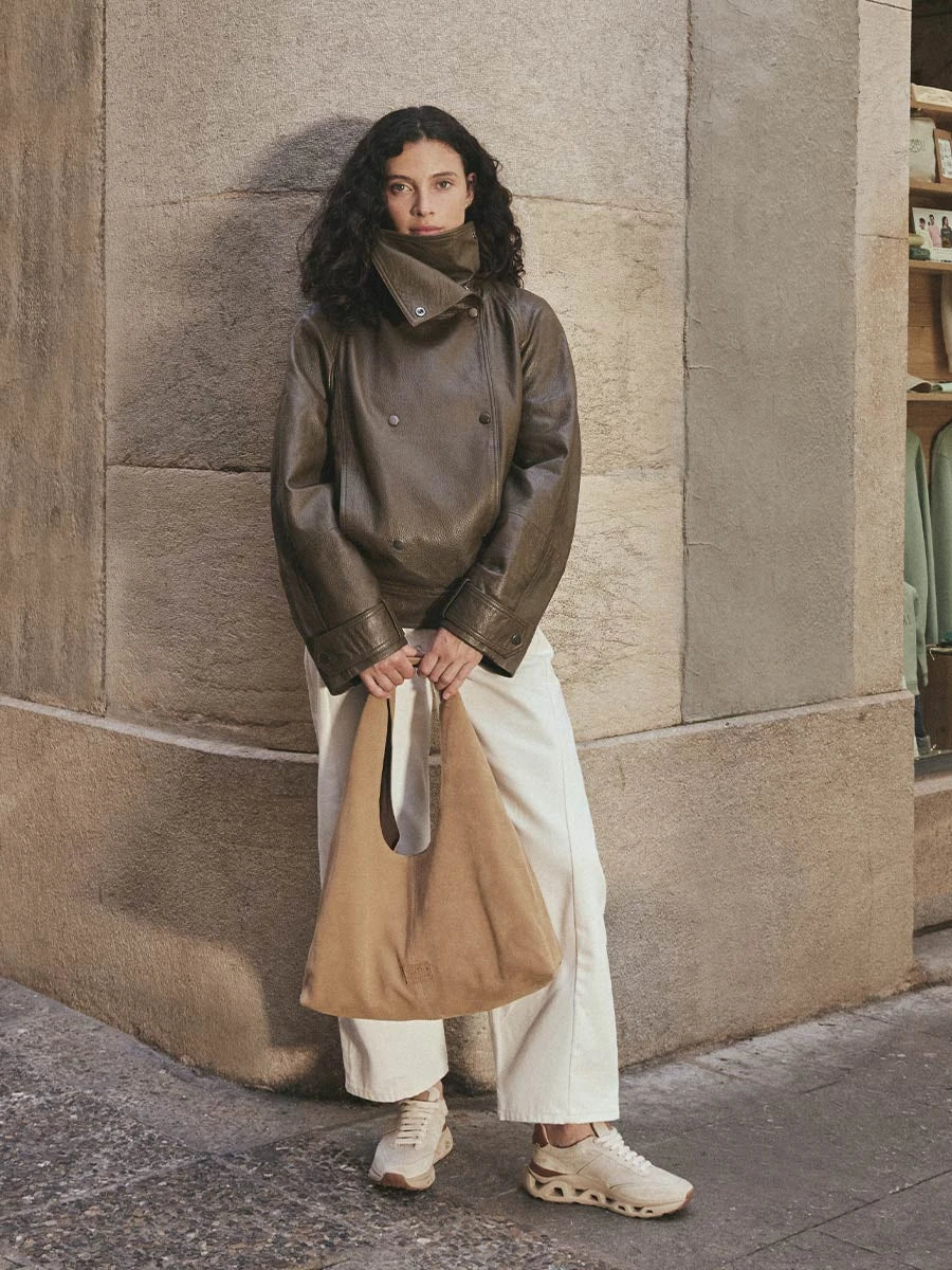 Toni Pons Siena sac cuir suède 50 x 40 cm