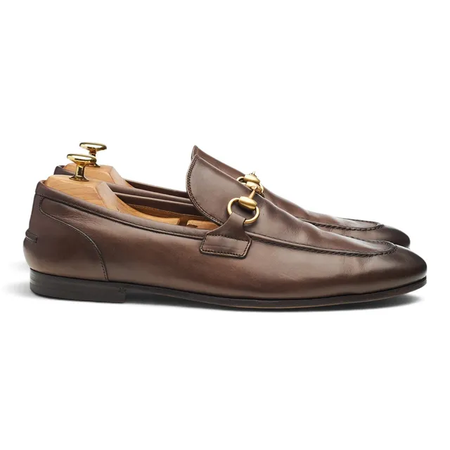 Gucci Jordaan mocassin mors cuir marron 8,5 UK