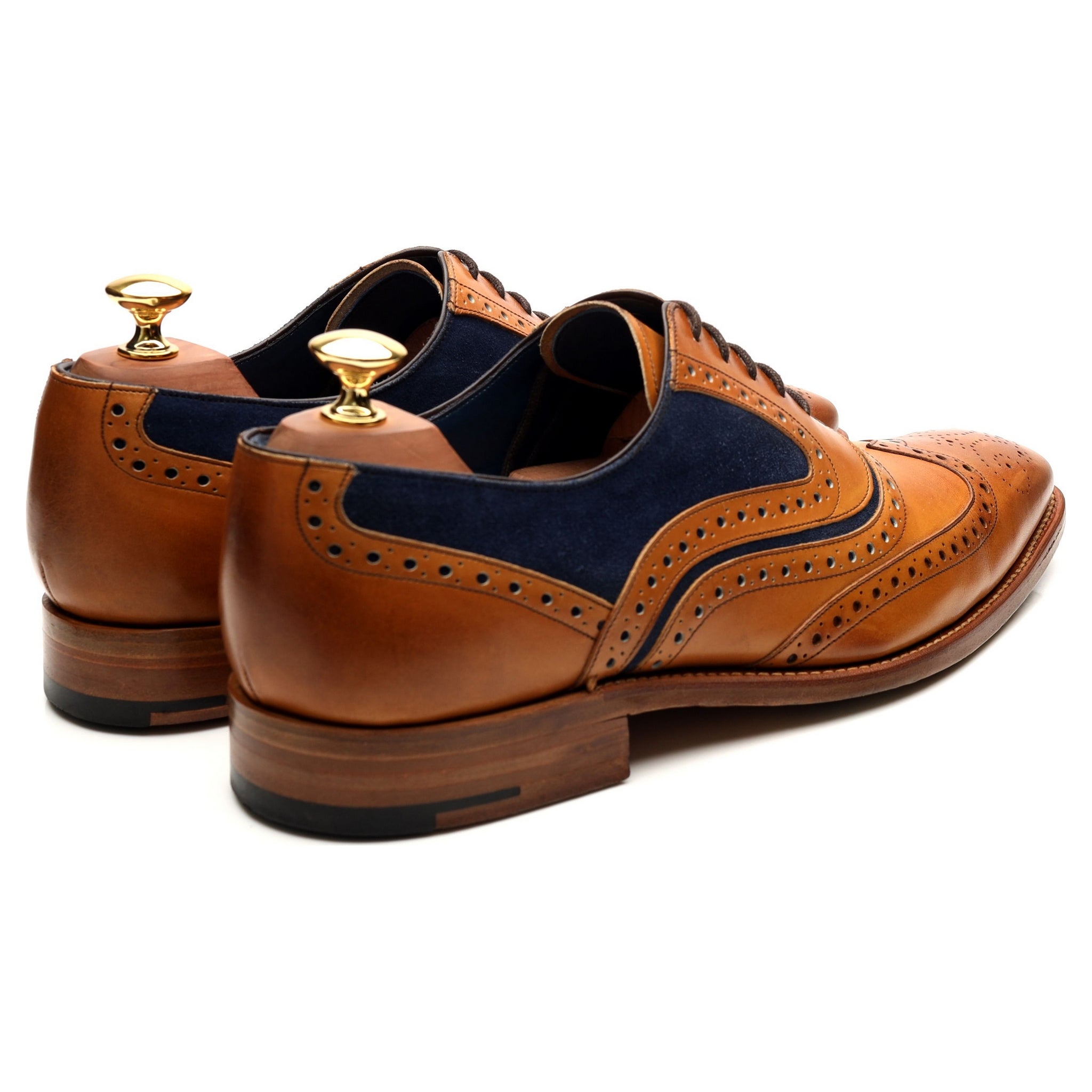 Barker McClean brogues cuir marron tan UK 9