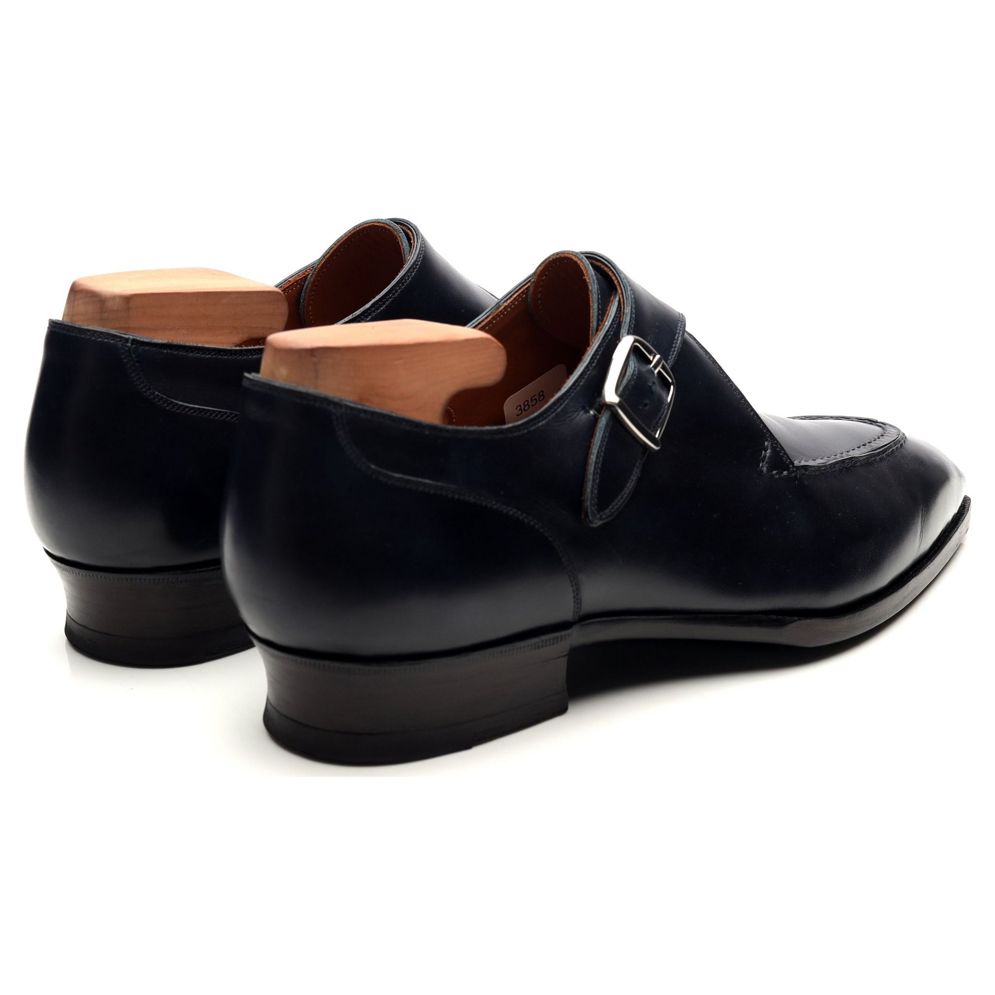 Timber Lee III monk strap cuir bleu marine UK 7.5