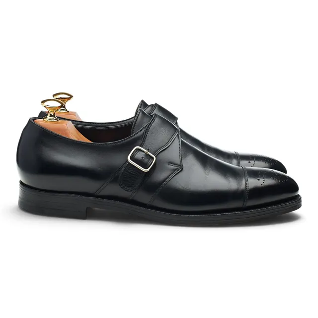 Edward Green monk cuir noir UK 7.5 E
