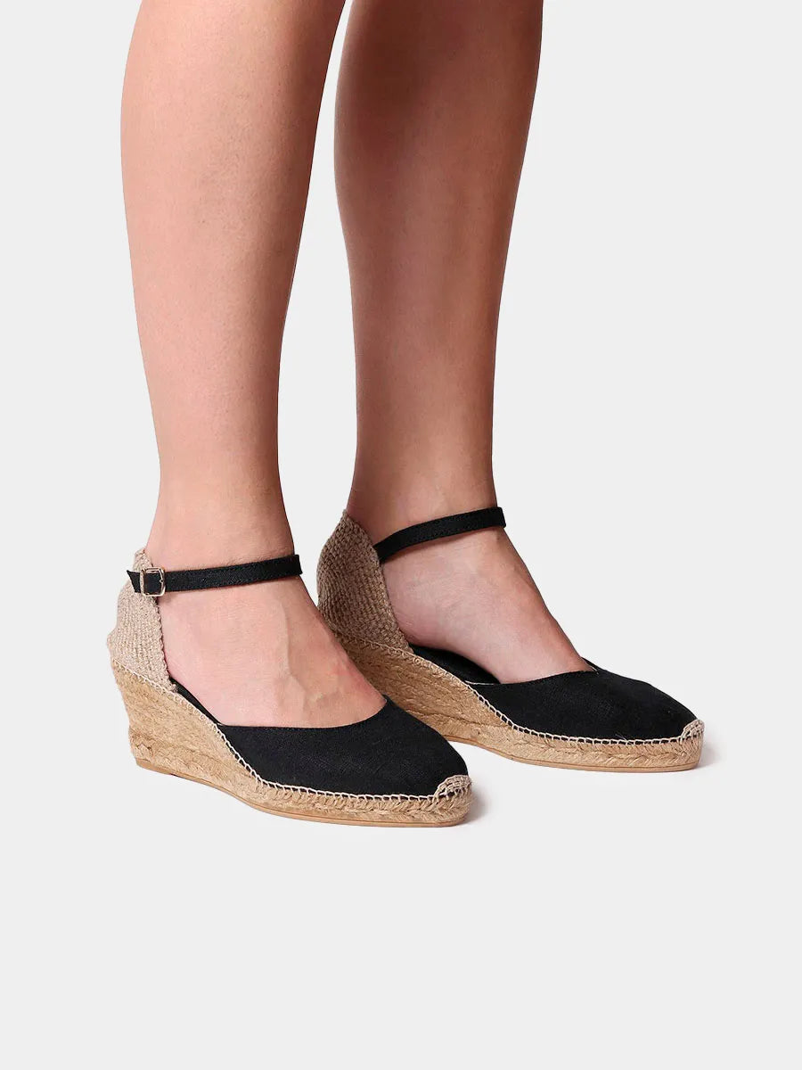 Toni Pons Caldes espadrilles compensées boucle noires